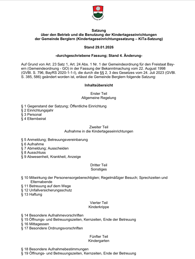 Satzung Berglern 2026